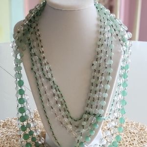 Vintage jade and crystal necklace